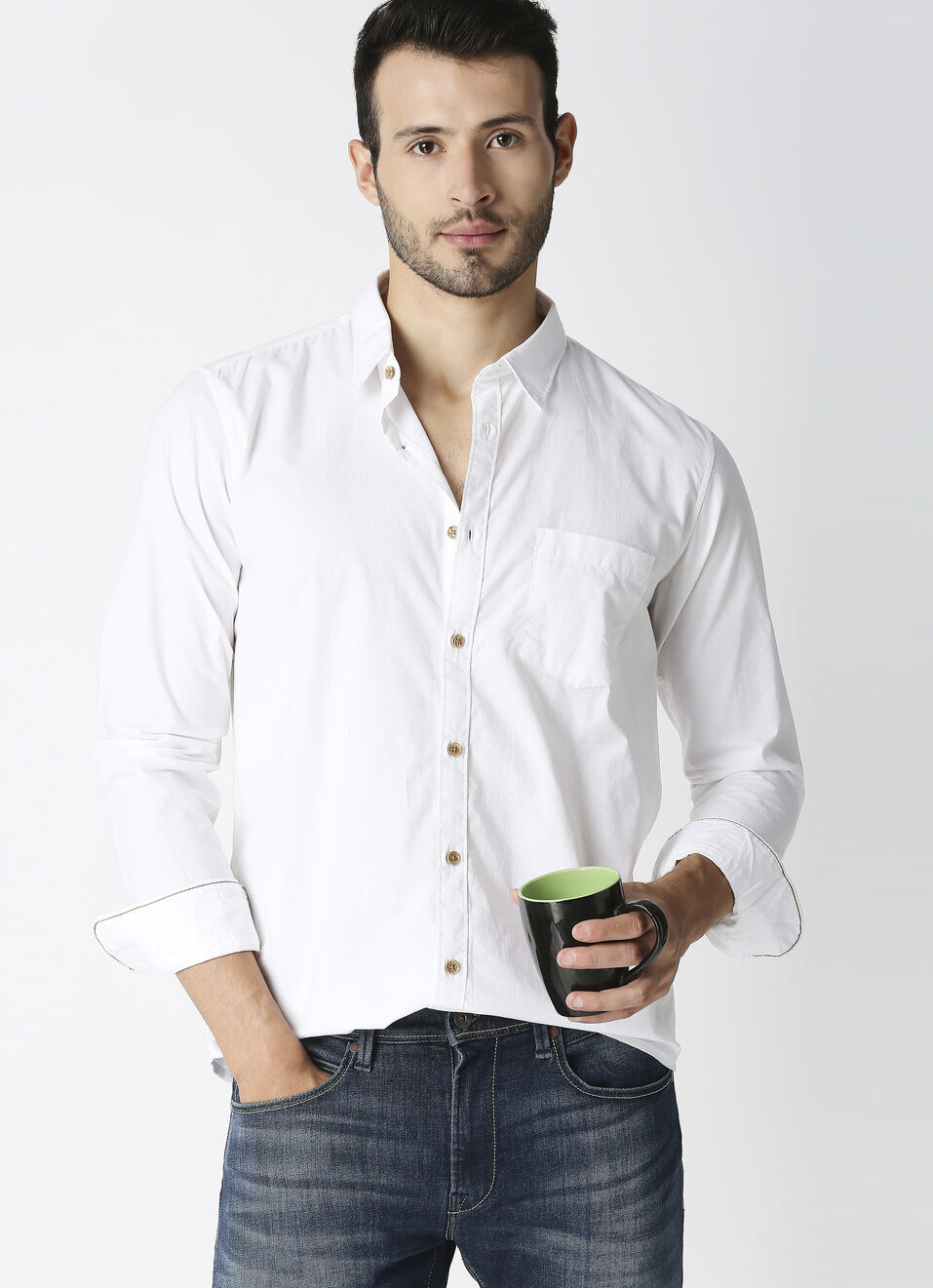 Alexander Solid Peached Poplin Shirt, , large image number 0