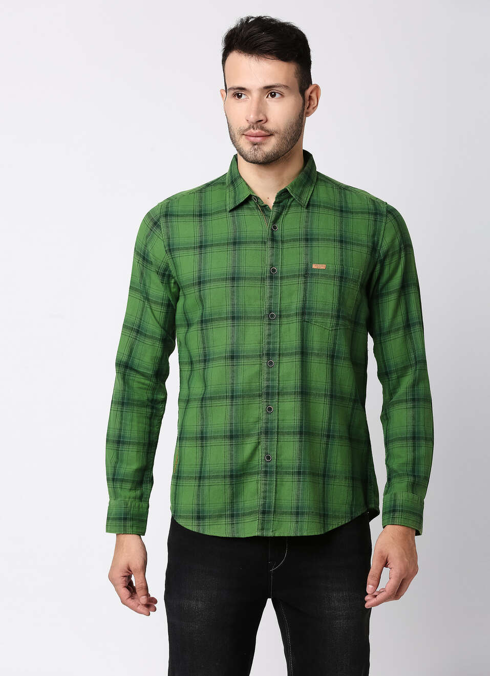 Ash Twill Check Shirt, , large image number 1