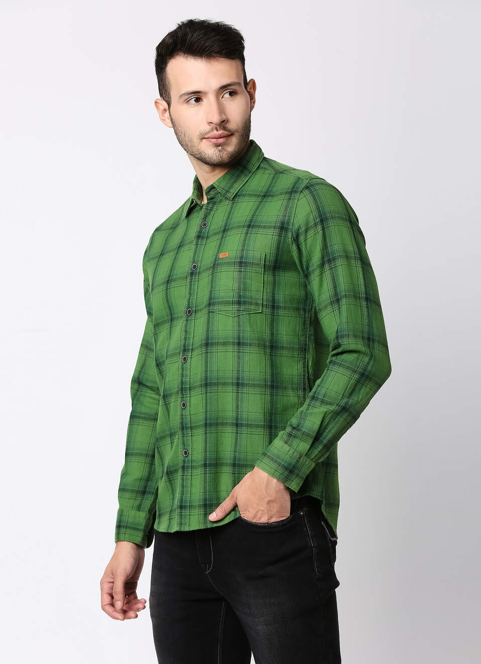 Ash Twill Check Shirt, , large image number 3