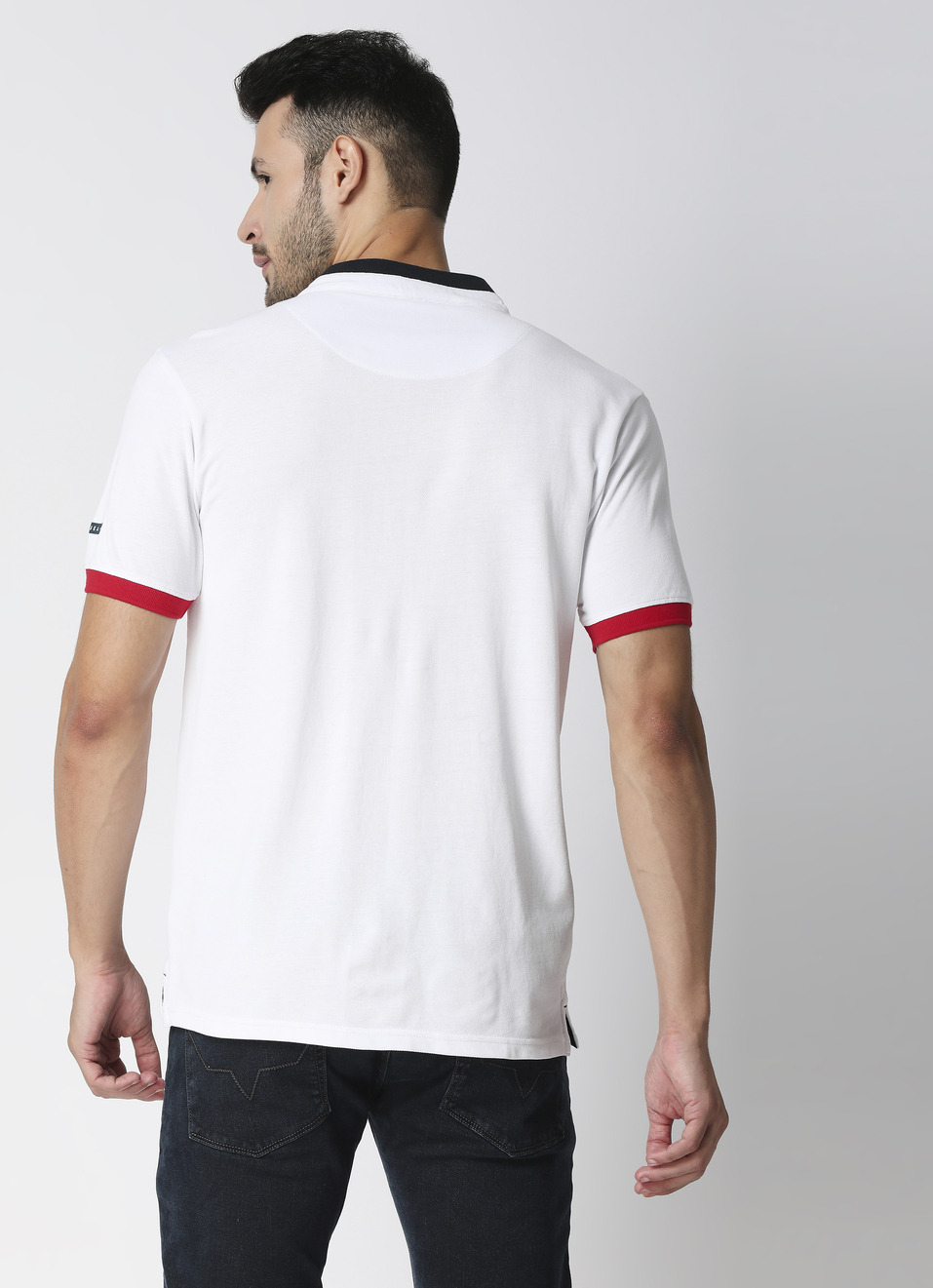 Norverto Band Collared Polo, , large image number 2