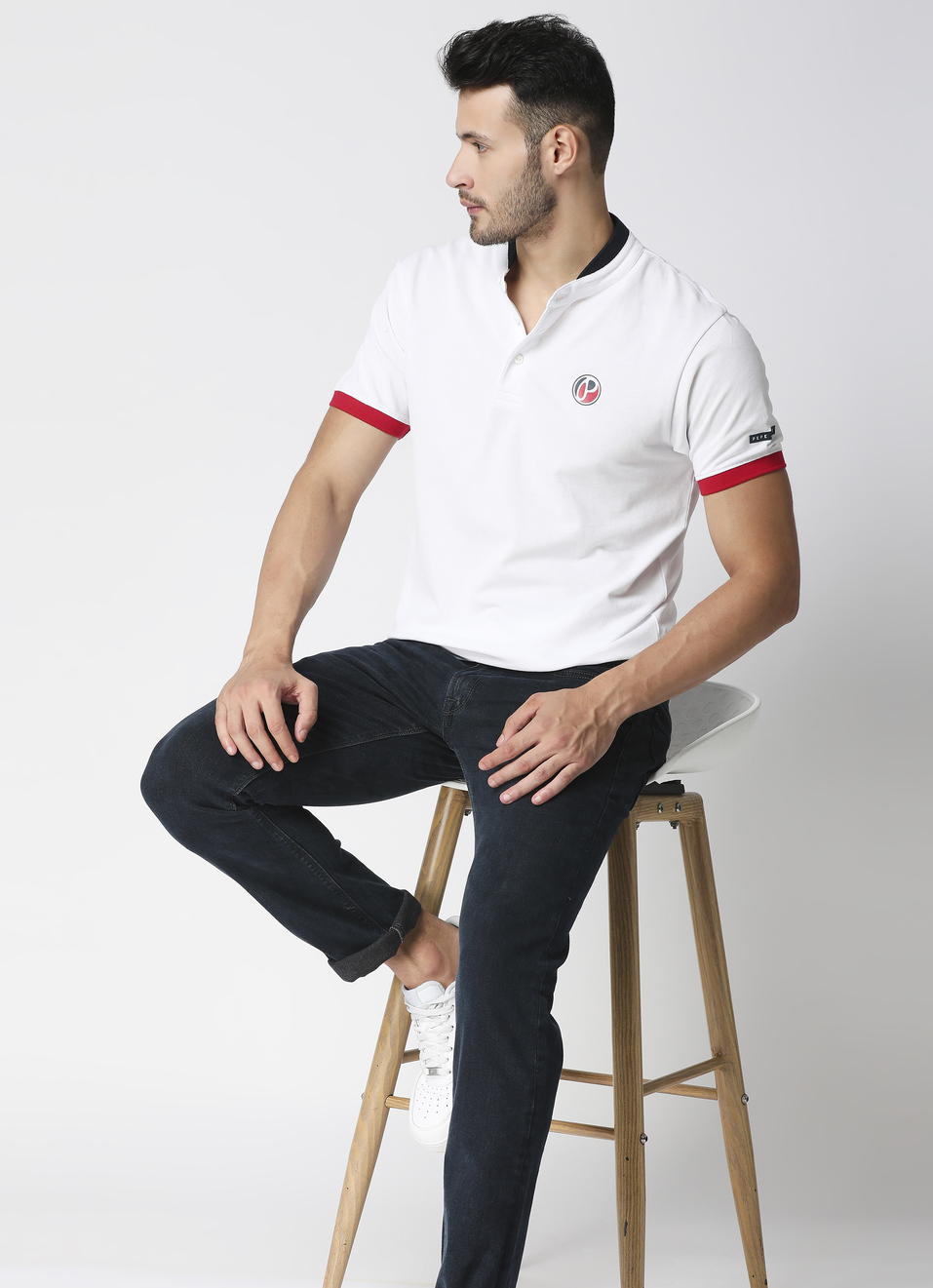 Norverto Band Collared Polo, , large image number 5