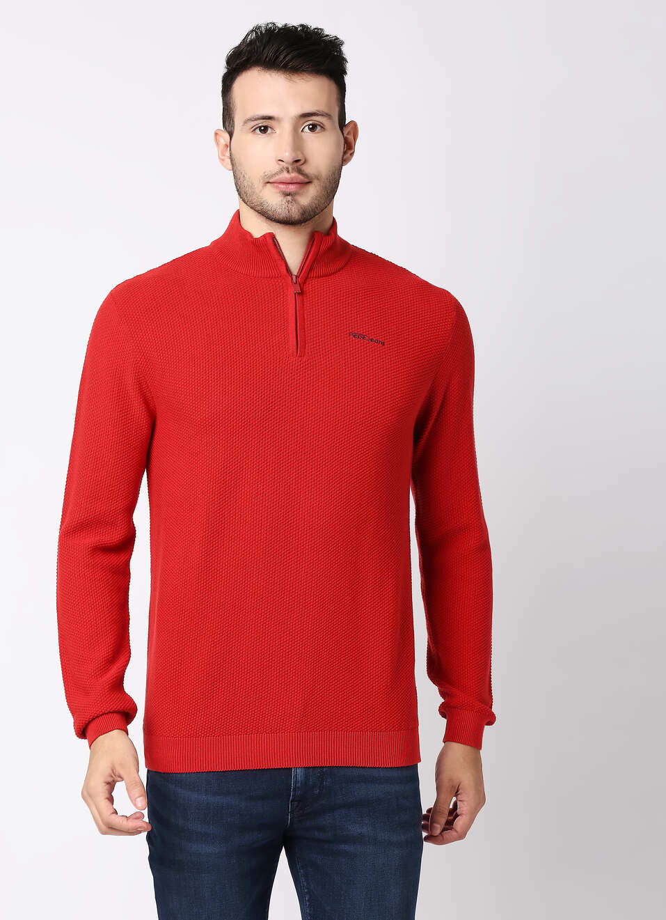 Albion Quarter Zip High Neck Sweater, , large image number 1