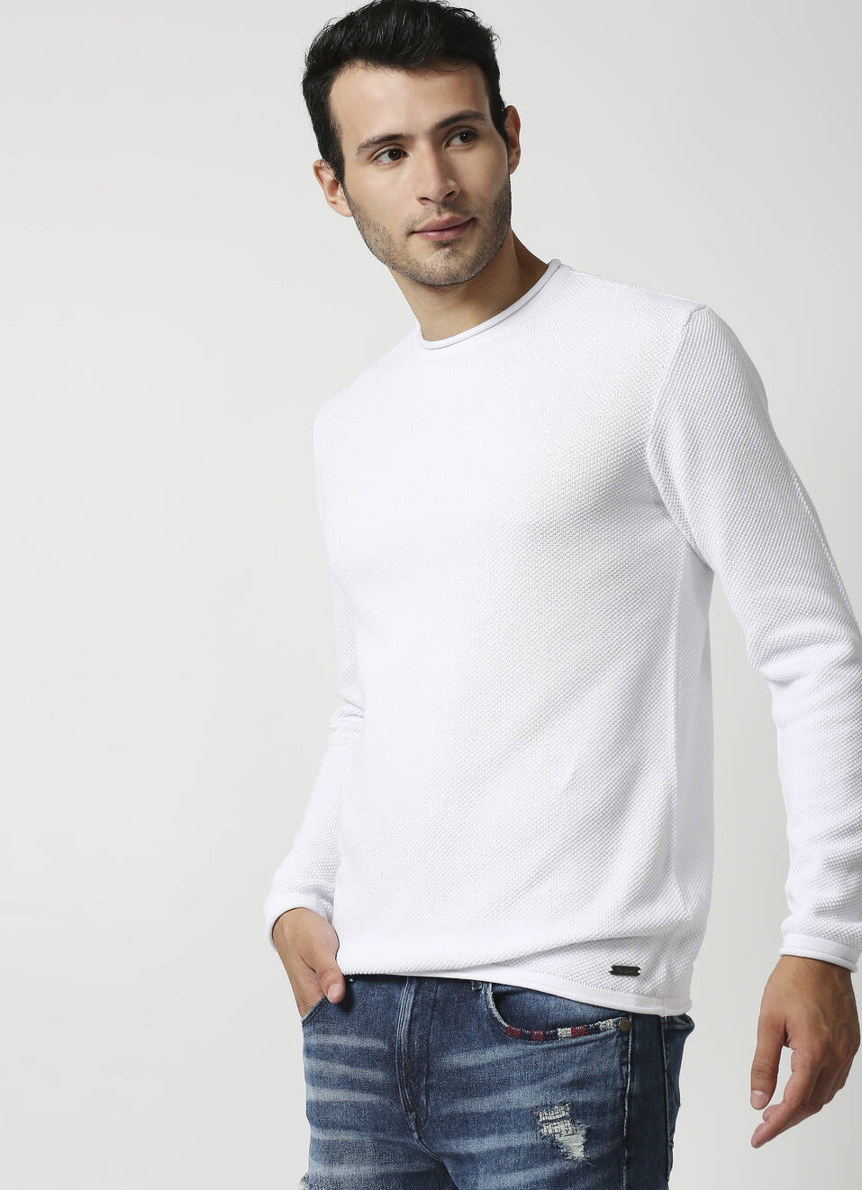 Byford Solid Popcorn Sweater, , large image number 0