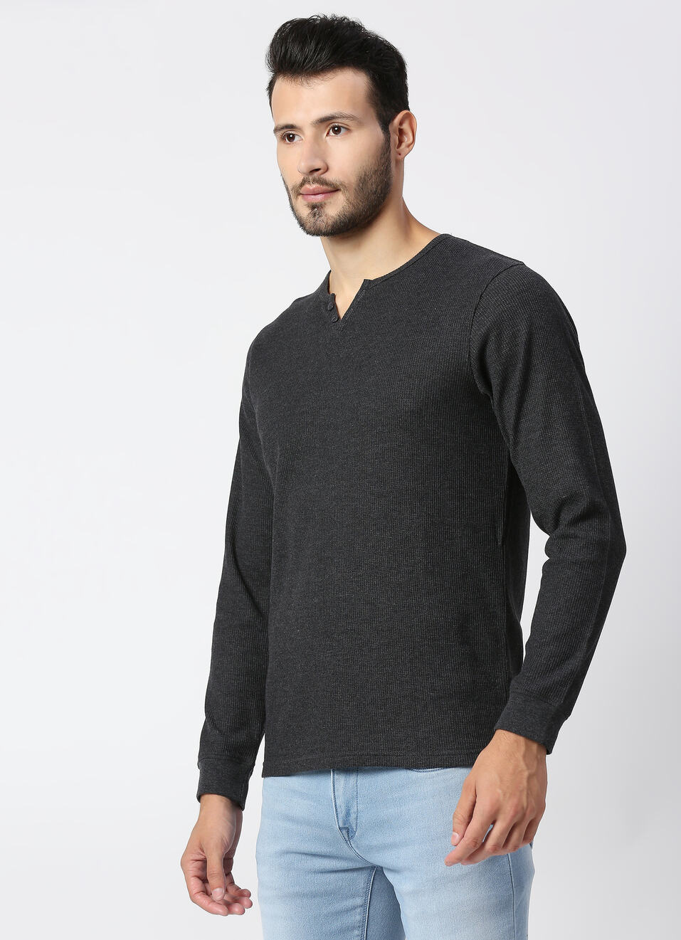 Cleon Henley Waffle Tee, , large image number 3