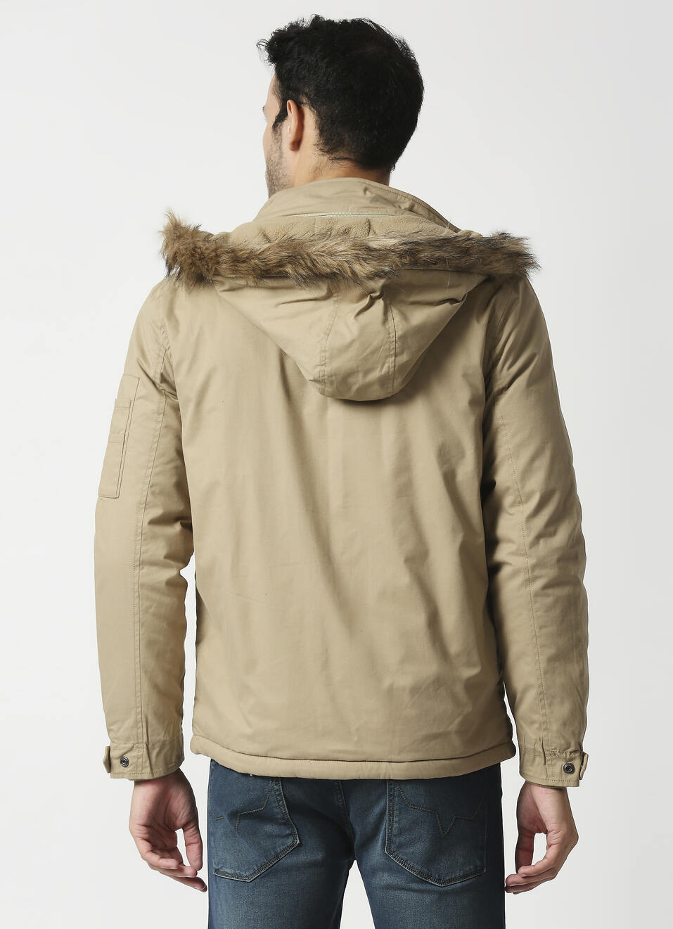 Rufino Light Weight Puffer Jacket With Looper Knit Panel & Utility Pocket, , large image number 2