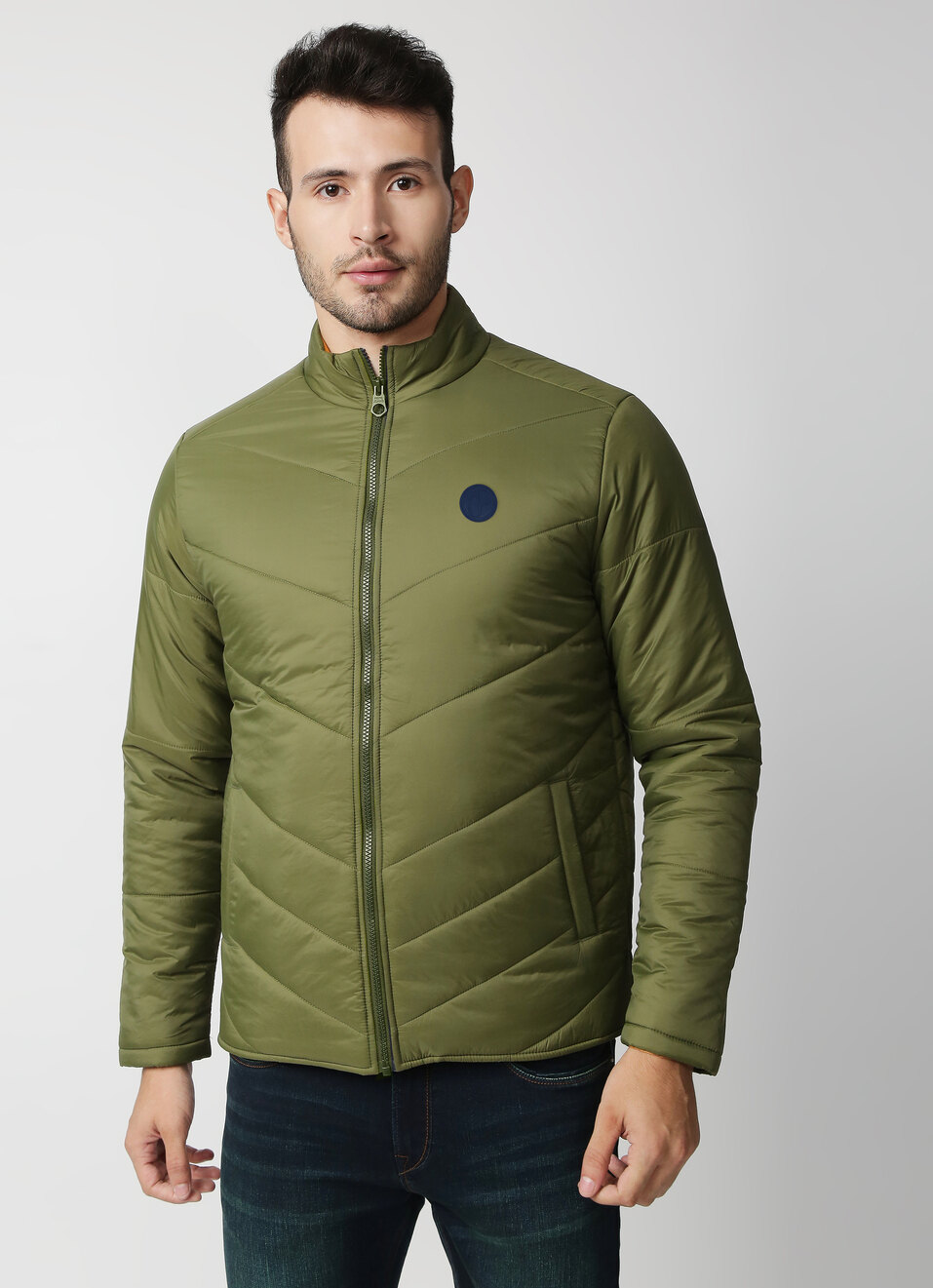 Solid Heavy Wadded Jacket, , large image number 1