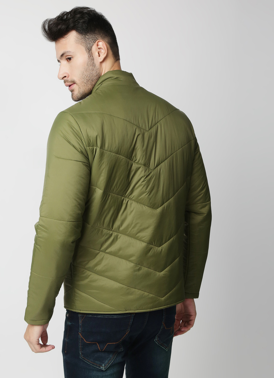 Solid Heavy Wadded Jacket, , large image number 2