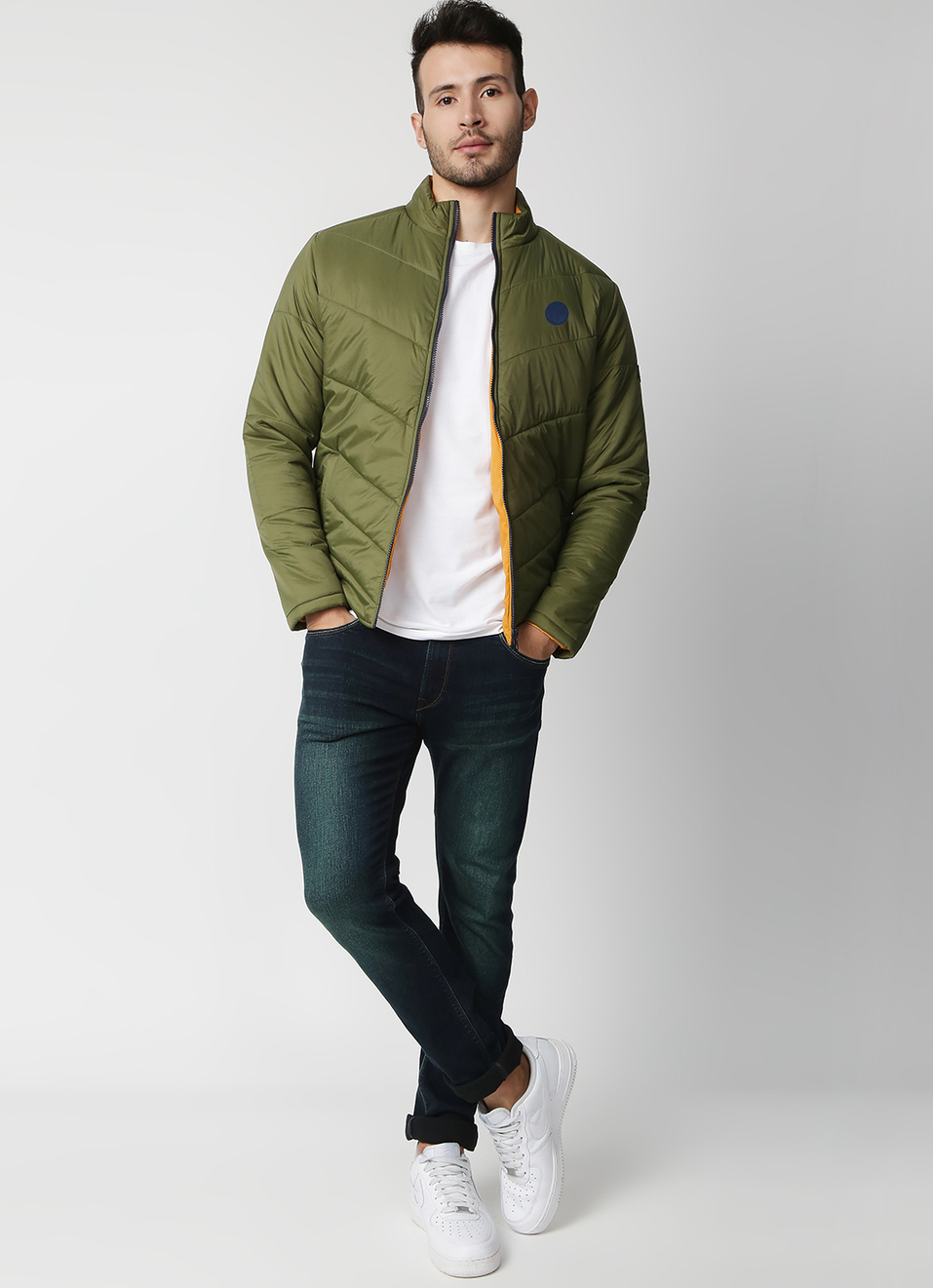 Solid Heavy Wadded Jacket, , large image number 5