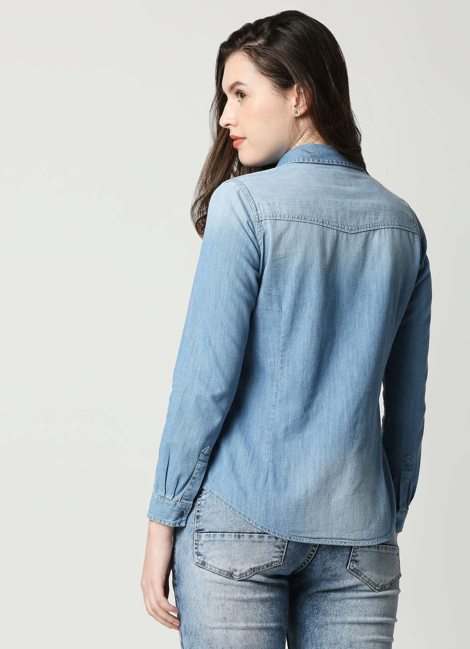 Sansa Mid Wash Core Denim Shirt, , large image number 2