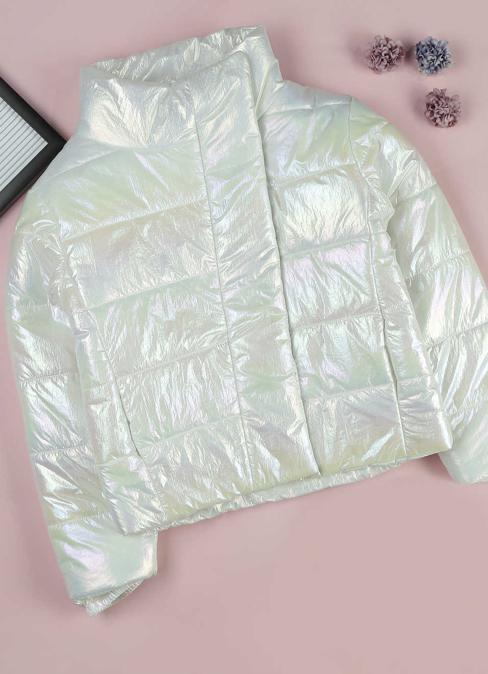 Della Shiny Quited Jacket, , large image number 0