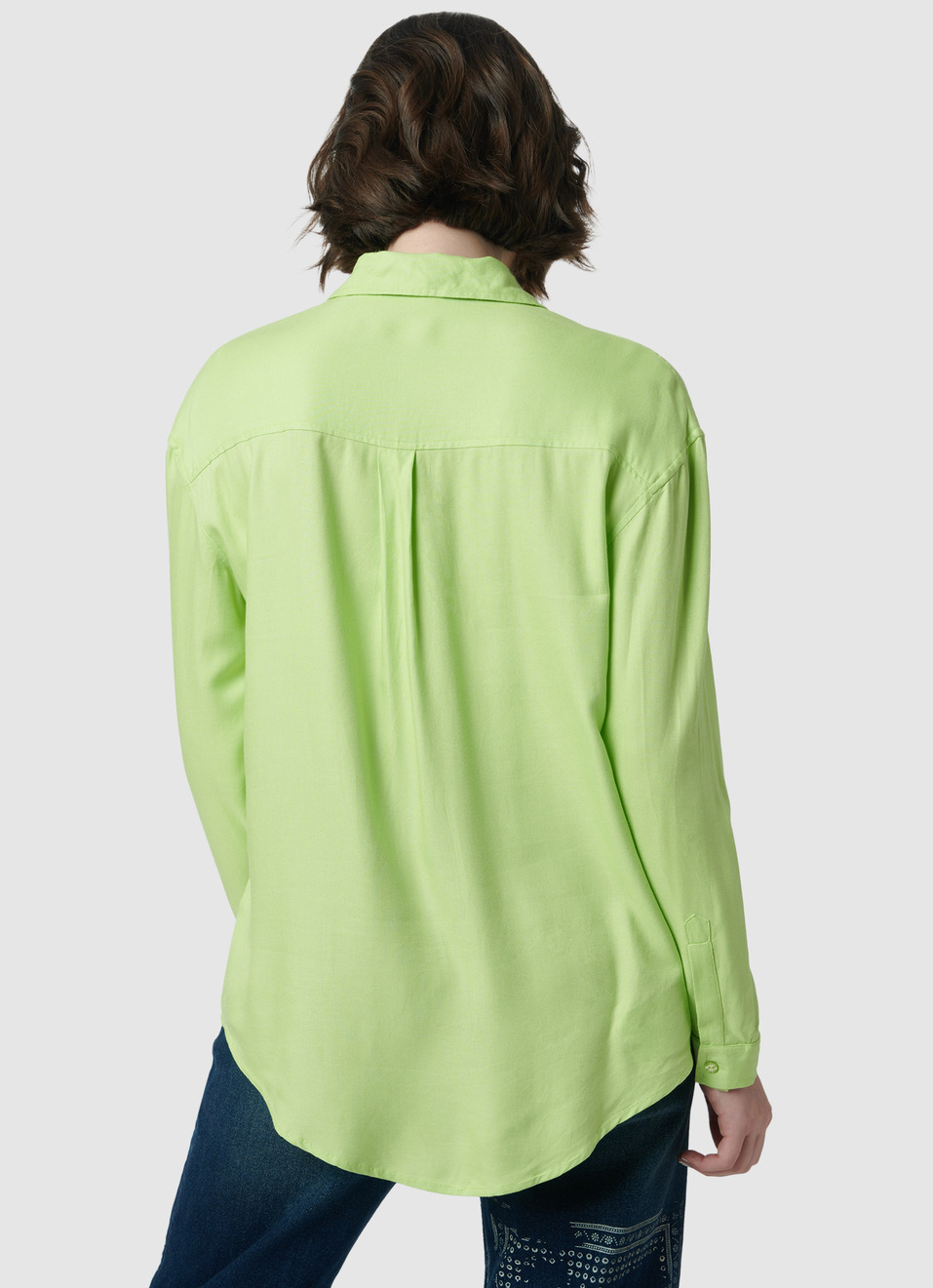 Oversized Lime Solid Shirt, , large image number 2