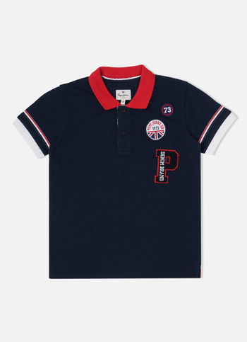 Red Polo with Embroidery Bagde