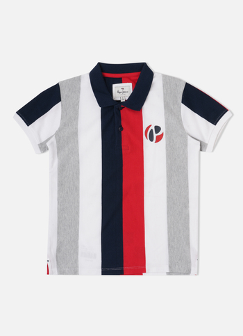 Boys Red Striped Short-sleeve Polo