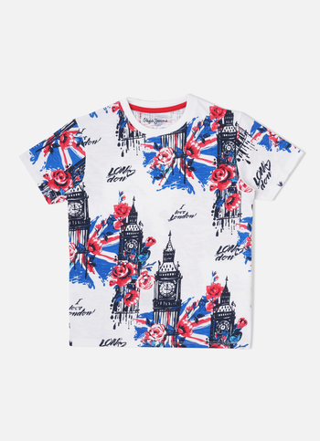 All Over Print White T-Shirt