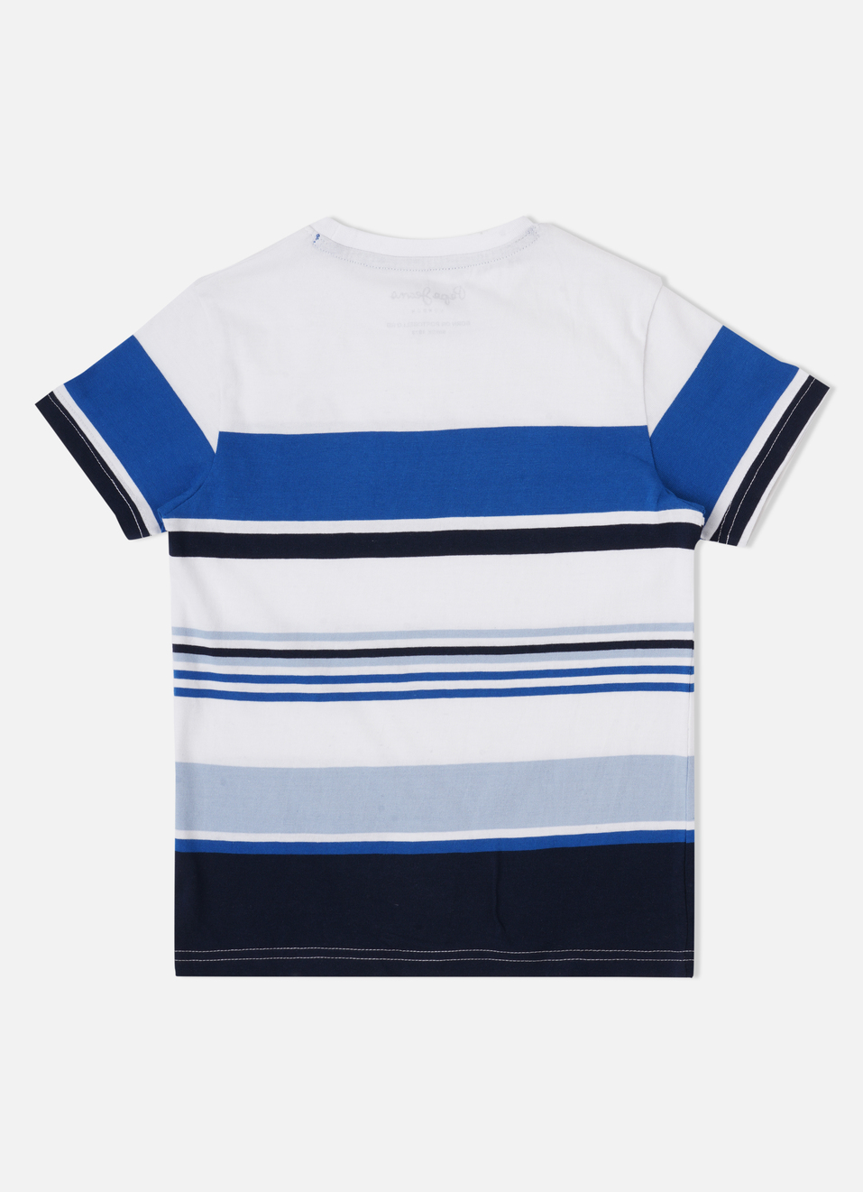 Boys Blue Striped Short Sleeve Tee, , large image number 1