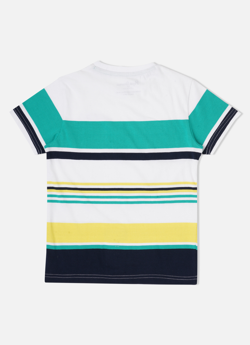 Boys Green Striped Short Sleeve Tee, , large image number 1
