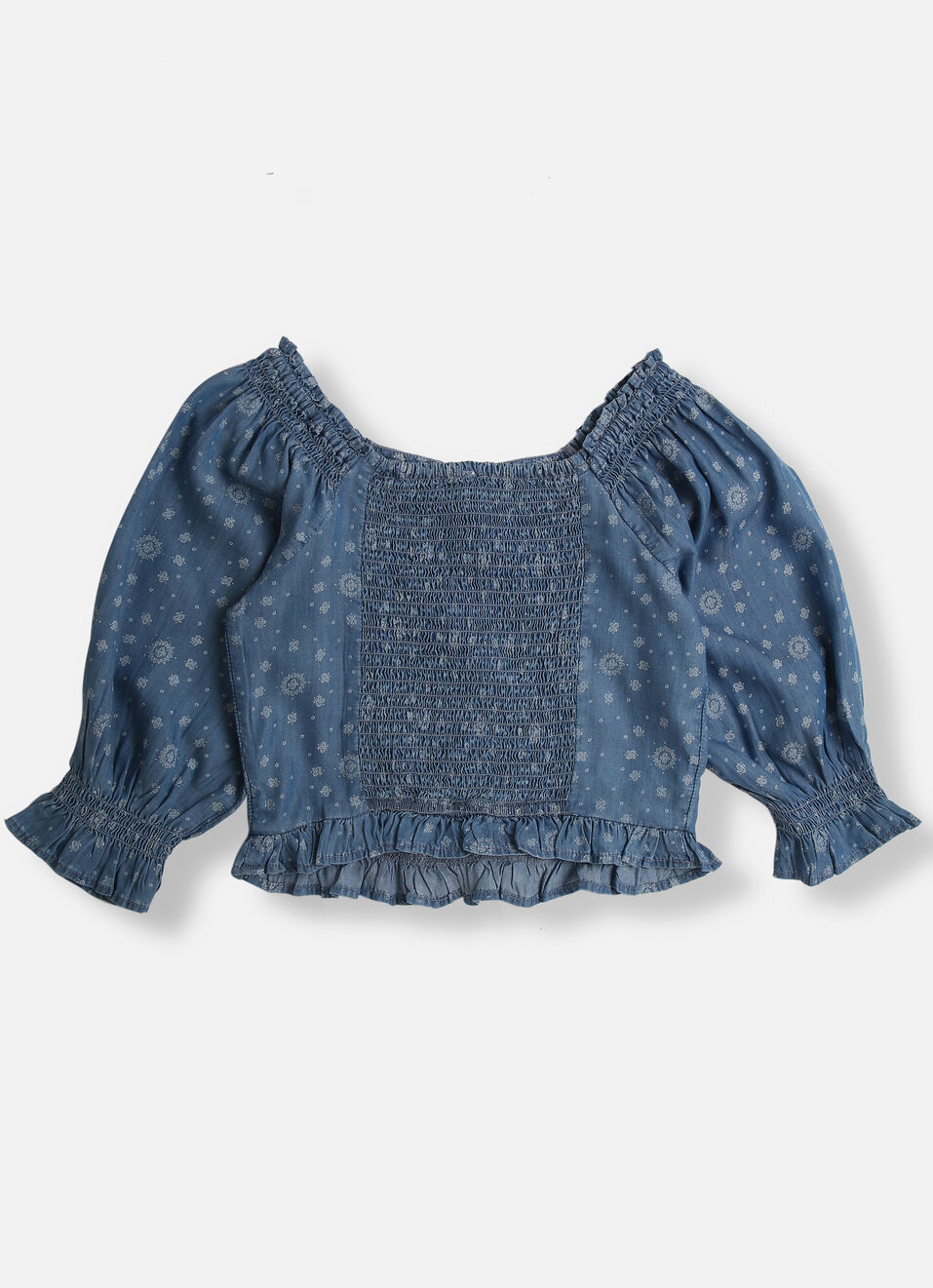 Bandana Print Denim Crop Top, , large image number 2