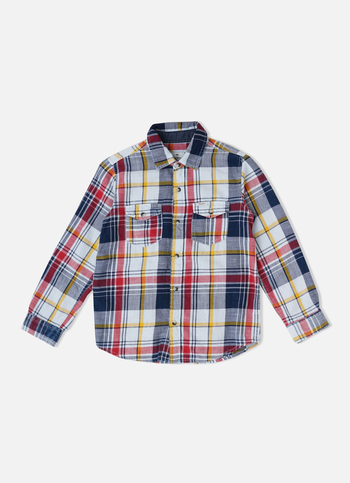 Double Pocket Indigo Checks Shirt