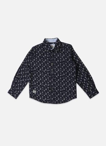 Navy All Over Printed Shirt