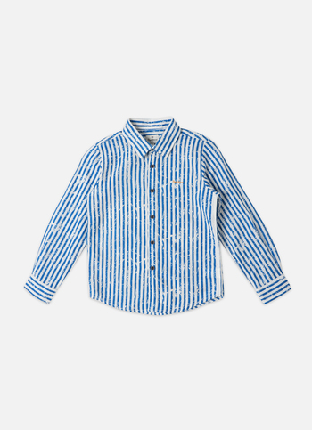 Blue Printed Stripe Shirt