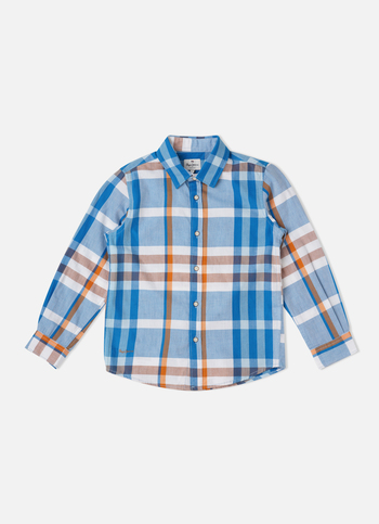 Twill Yarn Dyed Teal Checks Shirt
