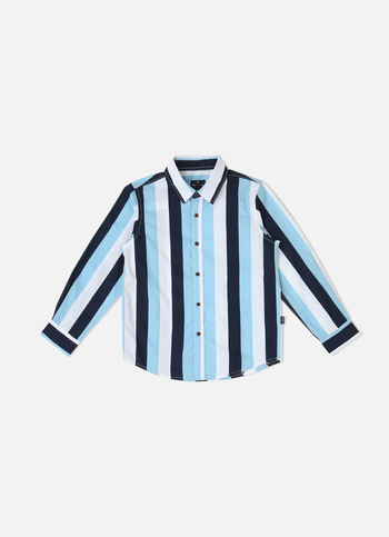 Summer Printed Stripe Blue Shirt