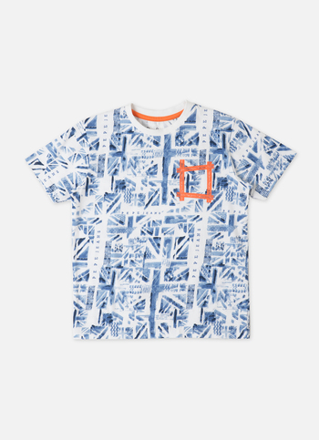 All Over Print White T-Shirt