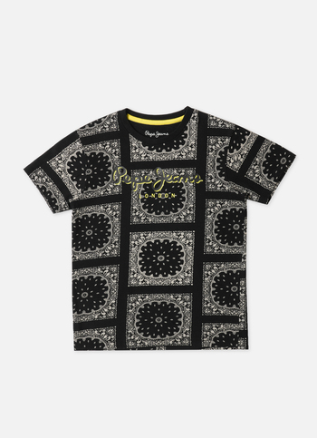 Bandana Print Black T-Shirt