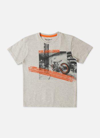 Photographic Print Grey T-Shirt