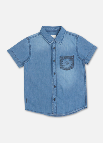 Single Pocket Denim Shirt