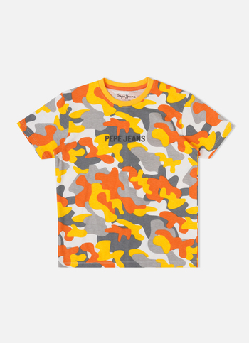 Multicolor All over Camo Print T-Shirt