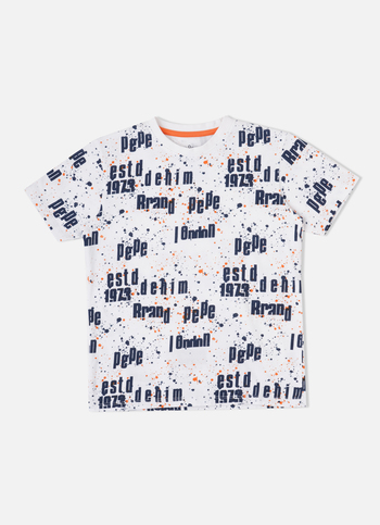 White All over Printed T Shirt