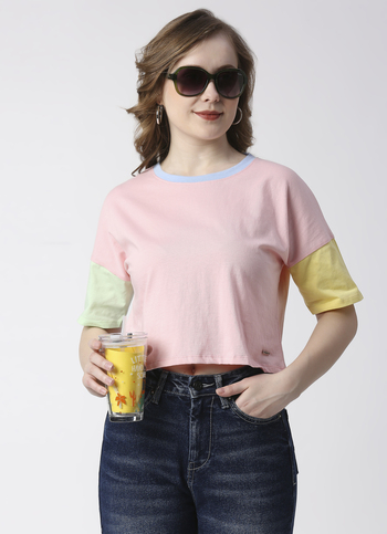 Color Block Multi Color T shirt