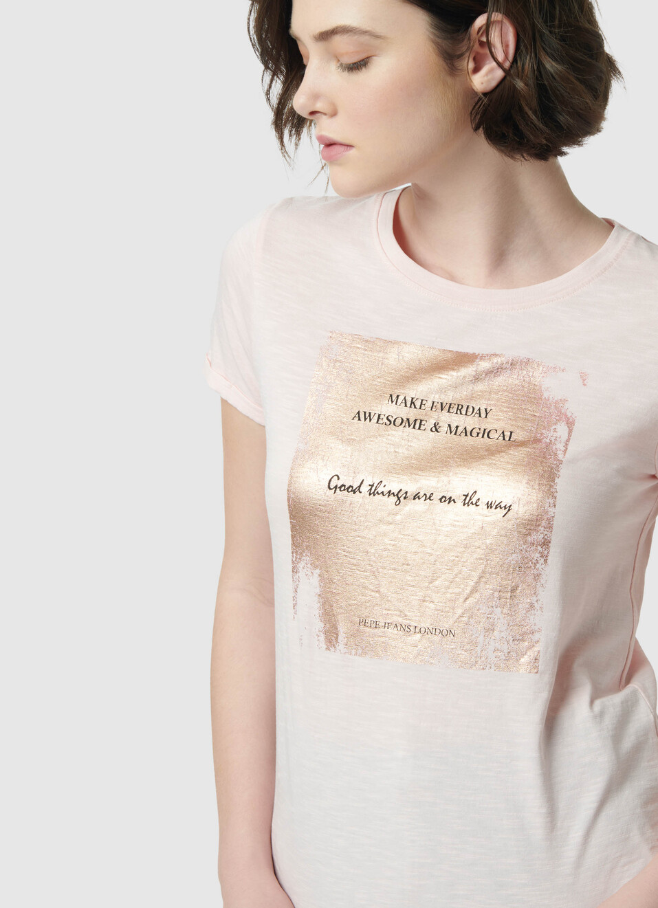 Graphic Print Pink T-shirt, , large image number 4