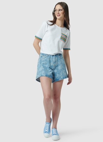 Lace Detail White T-shirt