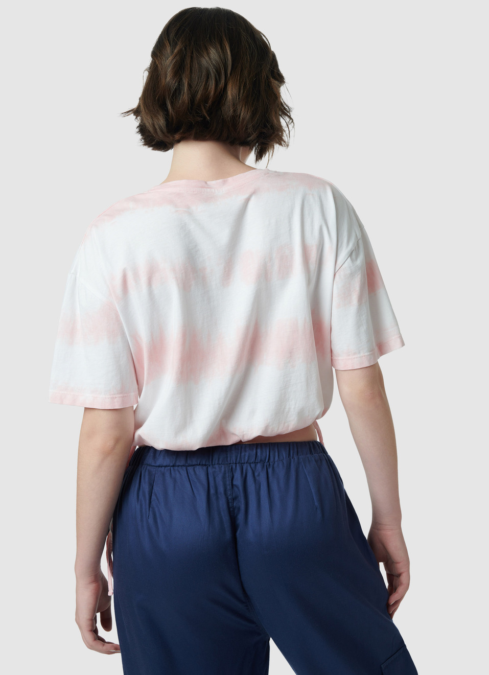 Tie & Dye Tie-up Hem Pink T-shirt, , large image number 2