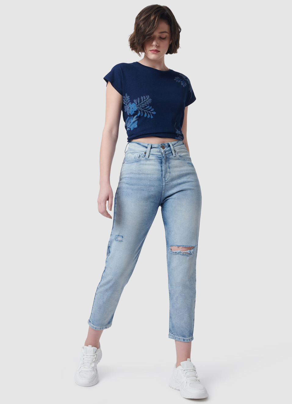 Printed Indigo T-shirt, , large image number 5