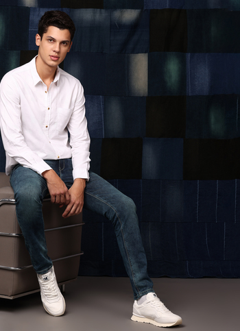 White Solid Full Sleeve Shirt