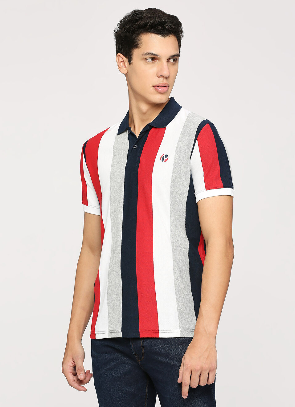 Striped Short Sleeved Polo, , large image number 3