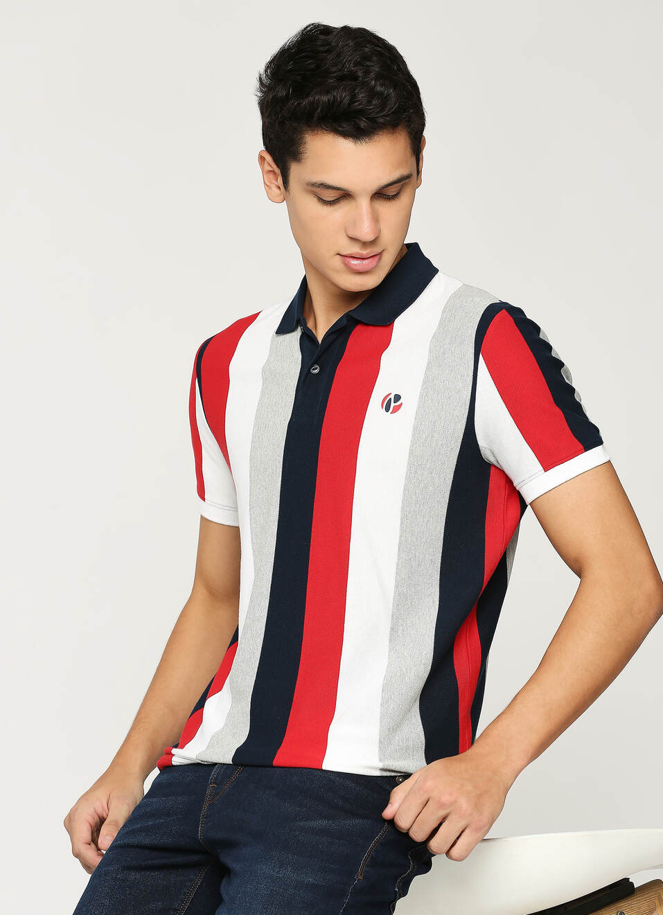 Striped Short Sleeved Polo, , large image number 5