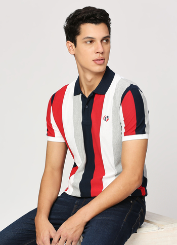 Striped Short Sleeved Polo