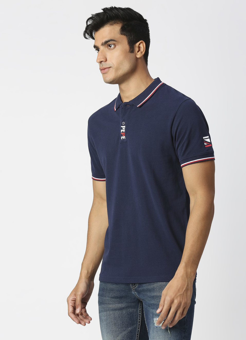 Navy Solid Polo, , large image number 3