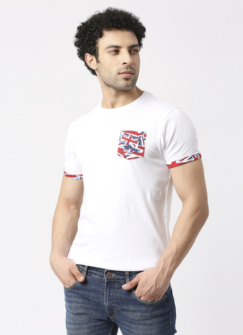 White Printed Tee