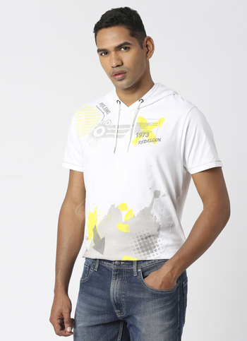 FINCH graphic printed hooded tee