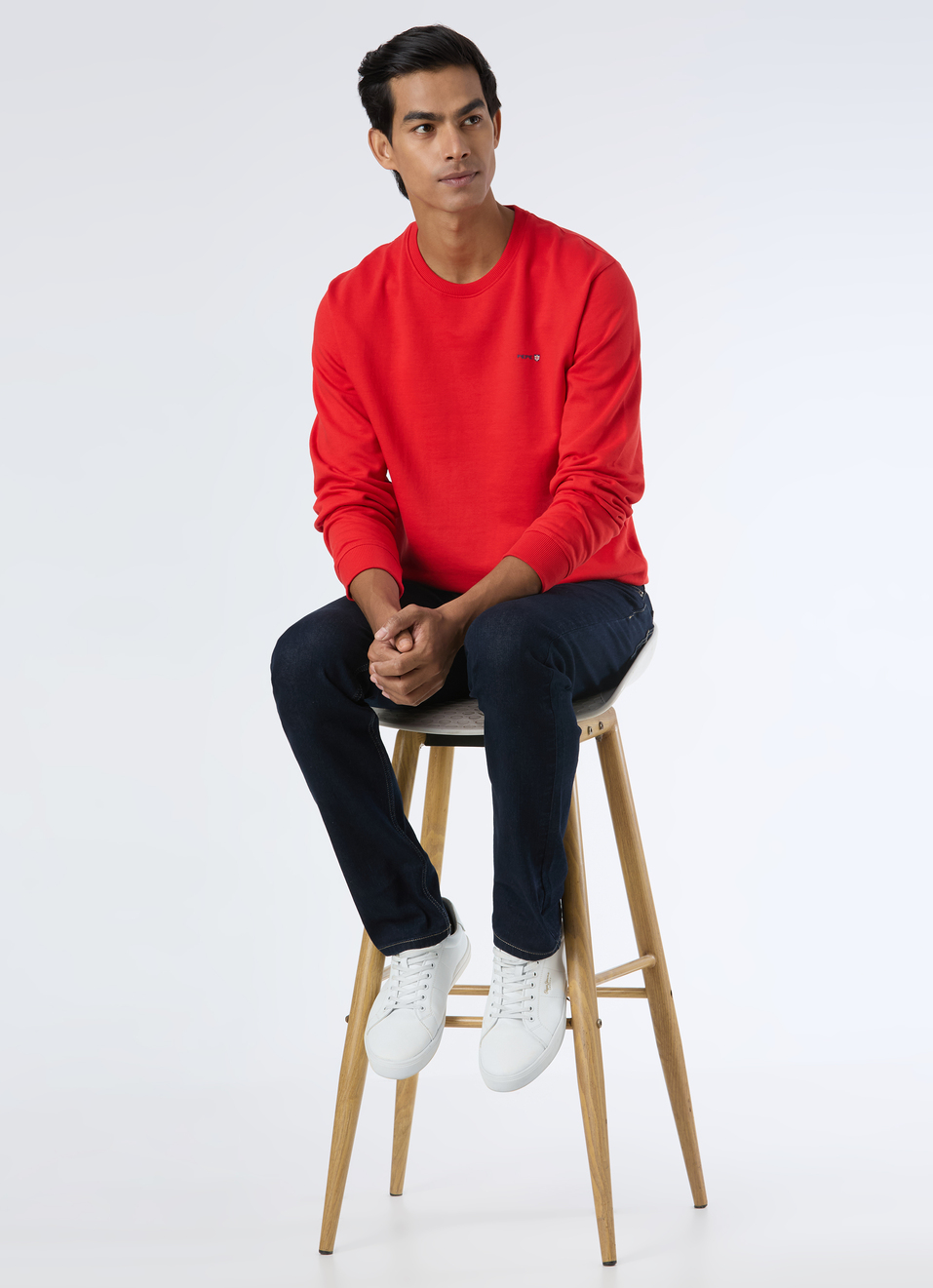 Men Red Embroidery Logo Sweatshirt, , large image number 5