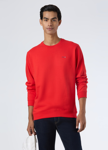 Men Red Embroidery Logo Sweatshirt