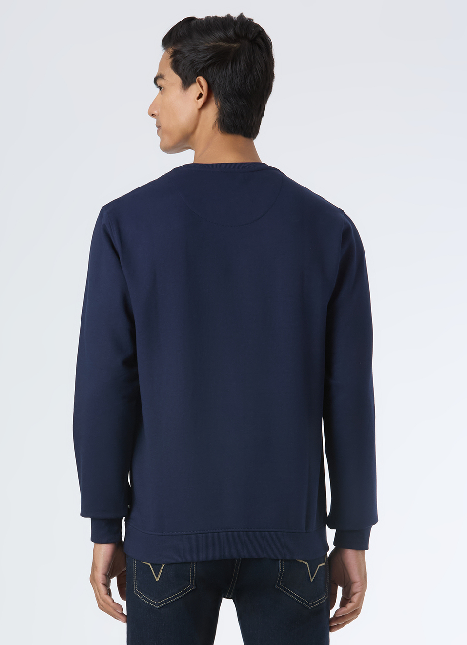 Men Navy Embroidery Logo Sweatshirt, , large image number 2