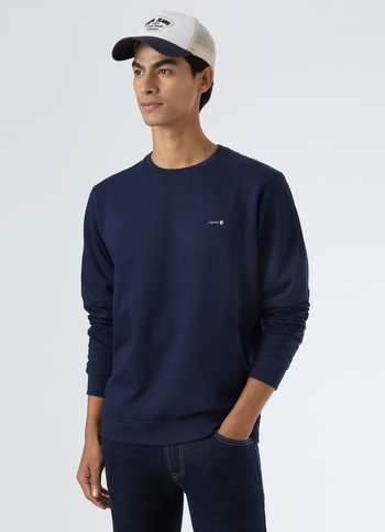 Men Navy Embroidery Logo Sweatshirt