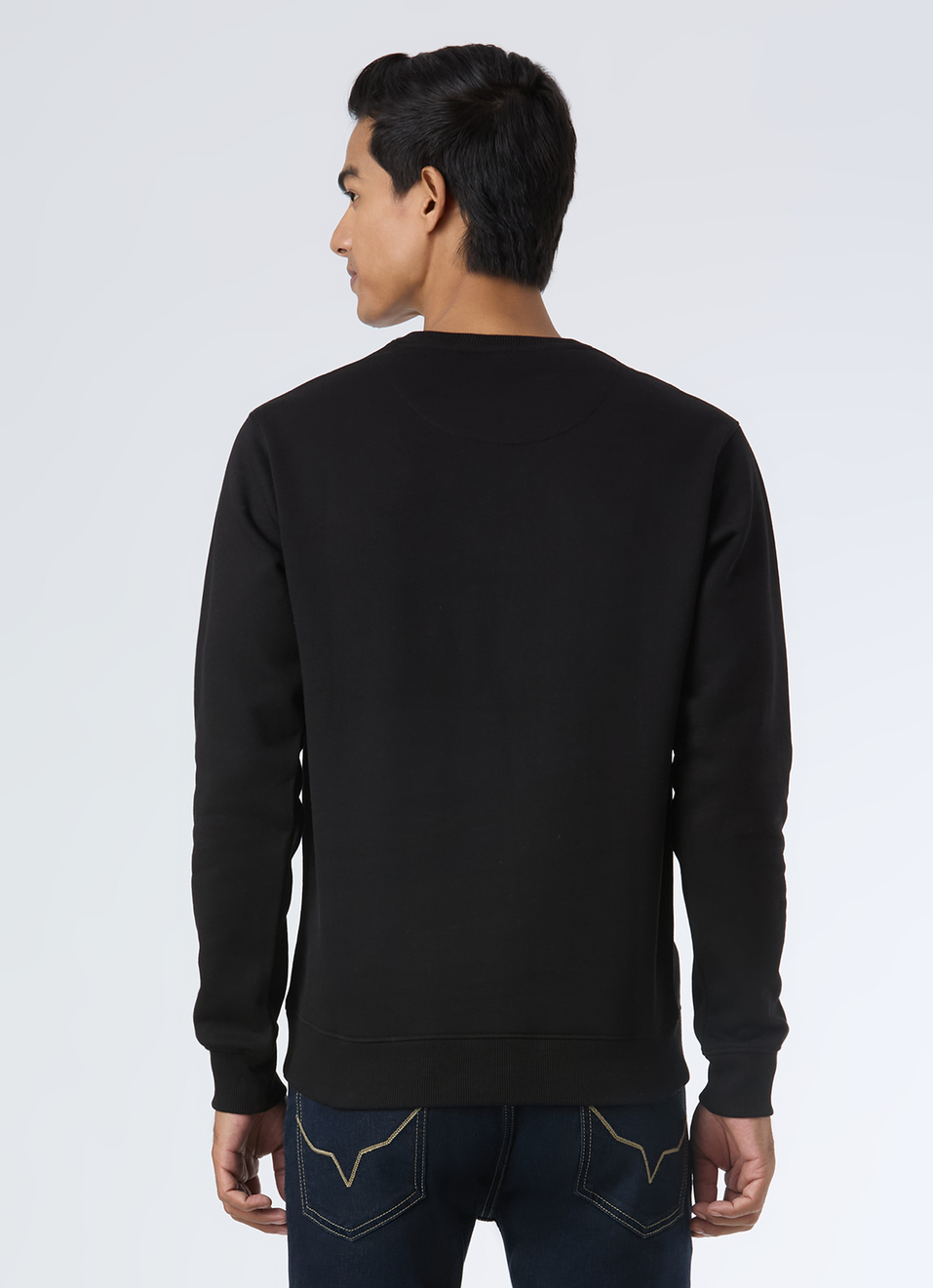 Men Black Embroidery Logo Sweatshirt, , large image number 2