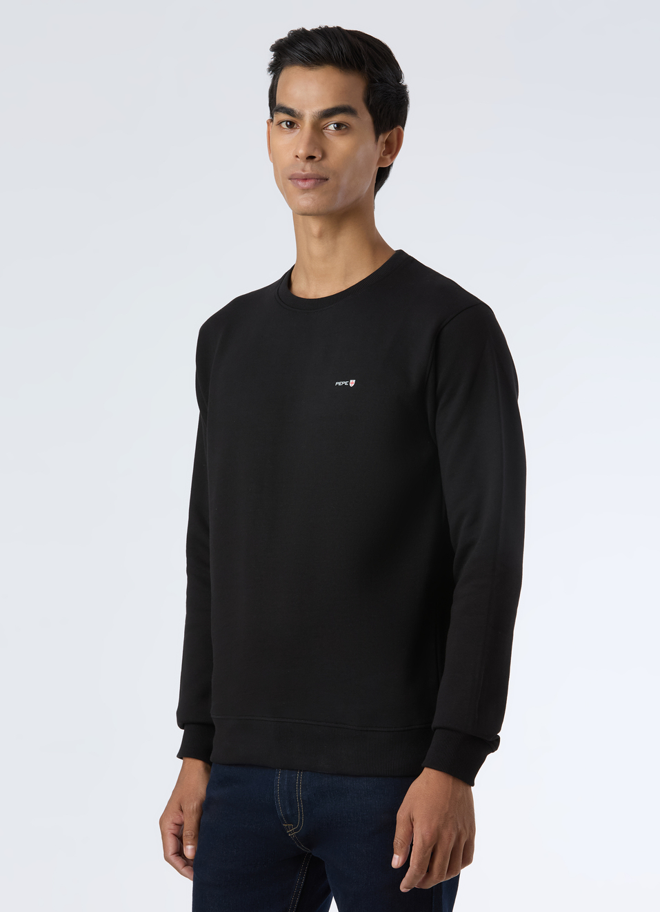 Men Black Embroidery Logo Sweatshirt, , large image number 3